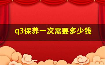 q3保养一次需要多少钱