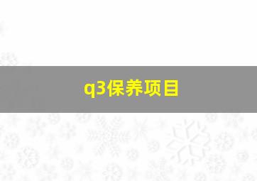 q3保养项目