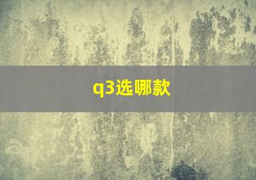 q3选哪款