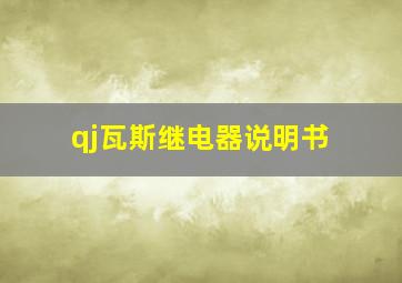 qj瓦斯继电器说明书