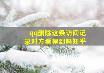 qq删除这条访问记录对方看得到吗知乎