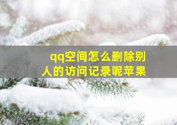 qq空间怎么删除别人的访问记录呢苹果