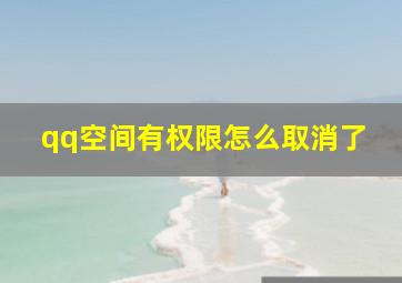 qq空间有权限怎么取消了