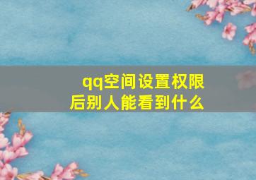 qq空间设置权限后别人能看到什么