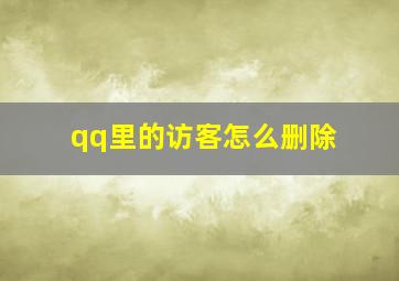 qq里的访客怎么删除