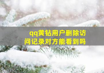 qq黄钻用户删除访问记录对方能看到吗