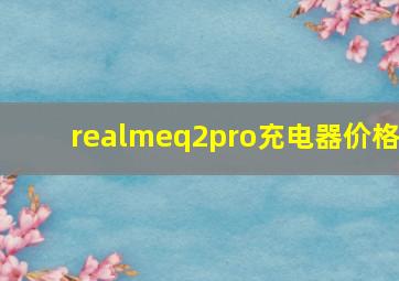 realmeq2pro充电器价格