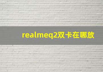 realmeq2双卡在哪放