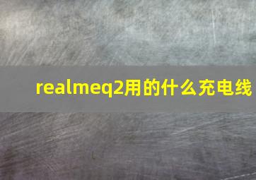 realmeq2用的什么充电线