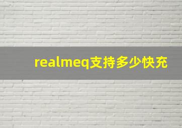 realmeq支持多少快充