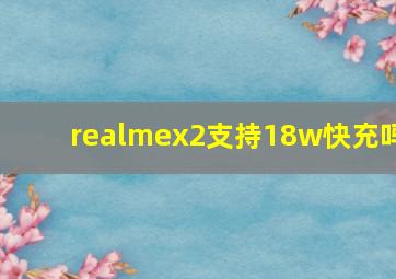 realmex2支持18w快充吗