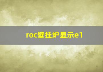 roc壁挂炉显示e1