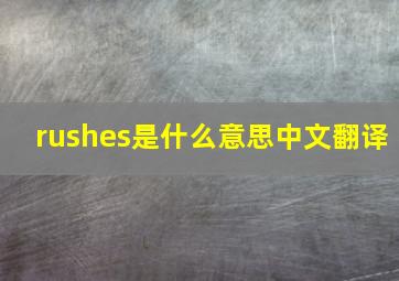 rushes是什么意思中文翻译