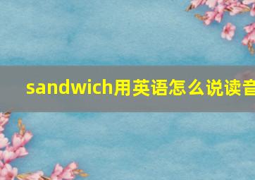 sandwich用英语怎么说读音