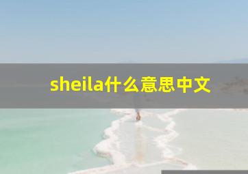 sheila什么意思中文