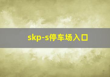 skp-s停车场入口