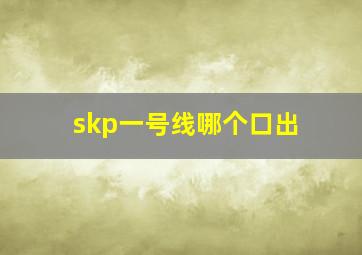 skp一号线哪个口出