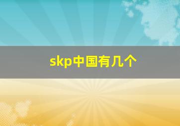 skp中国有几个