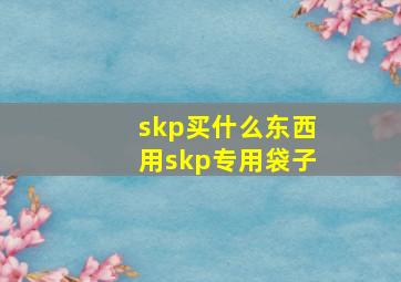 skp买什么东西用skp专用袋子