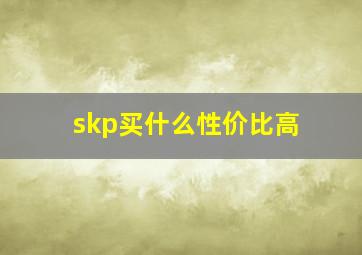 skp买什么性价比高