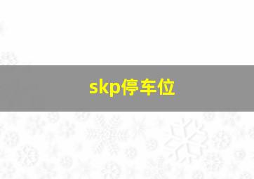 skp停车位