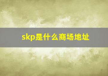 skp是什么商场地址