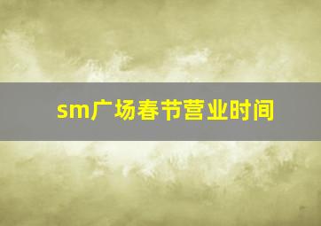 sm广场春节营业时间