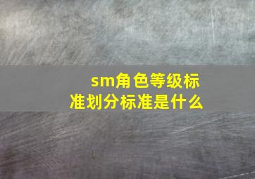 sm角色等级标准划分标准是什么