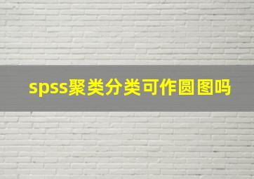 spss聚类分类可作圆图吗