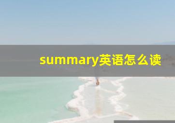 summary英语怎么读