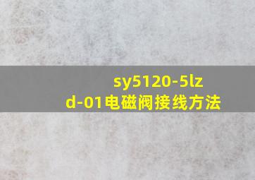 sy5120-5lzd-01电磁阀接线方法