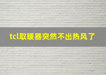 tcl取暖器突然不出热风了