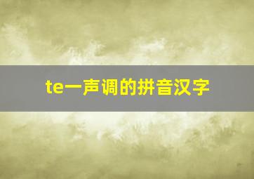 te一声调的拼音汉字