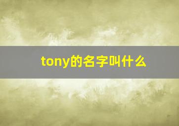 tony的名字叫什么