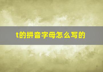 t的拼音字母怎么写的