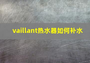 vaillant热水器如何补水