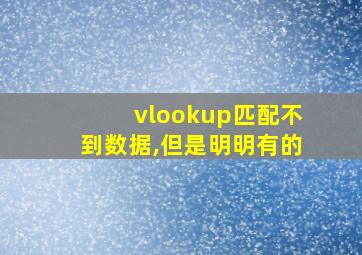 vlookup匹配不到数据,但是明明有的