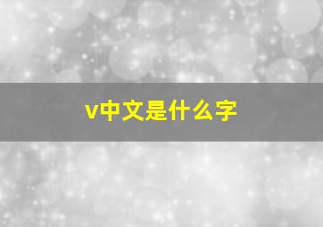 v中文是什么字