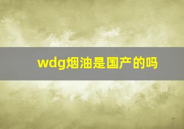 wdg烟油是国产的吗