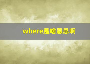 where是啥意思啊