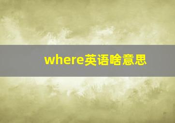 where英语啥意思