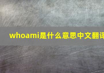 whoami是什么意思中文翻译