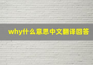 why什么意思中文翻译回答