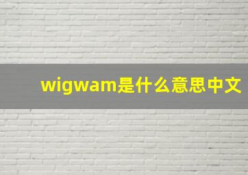 wigwam是什么意思中文