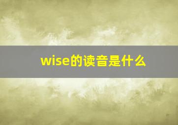 wise的读音是什么