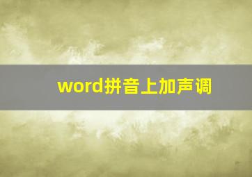 word拼音上加声调