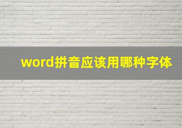 word拼音应该用哪种字体