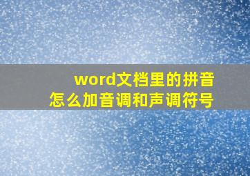 word文档里的拼音怎么加音调和声调符号