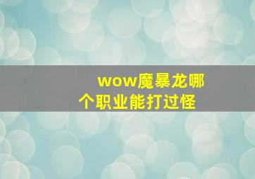 wow魔暴龙哪个职业能打过怪