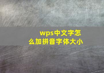 wps中文字怎么加拼音字体大小